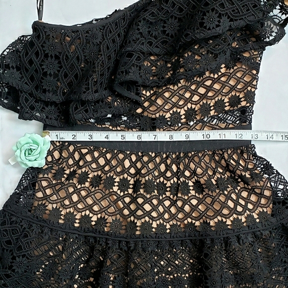 NWT Self Portrait Black Floral Chain Dress US4 - Picture 15 of 16